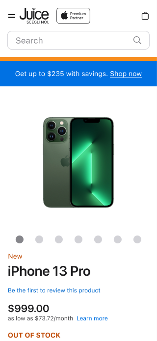 Color selected, out of stock