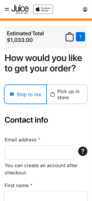 Delivery: ship to me