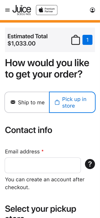 Delivery: pick up in store
