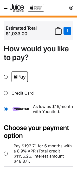 Payment: local financing