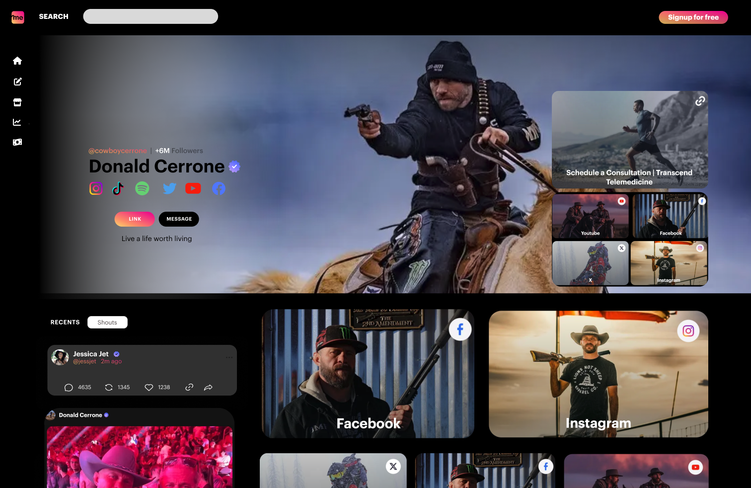 link.me — Public creator profile (Donald Cerrone)
